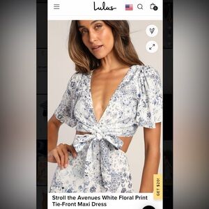 Lulus blue and white floral maxi dress